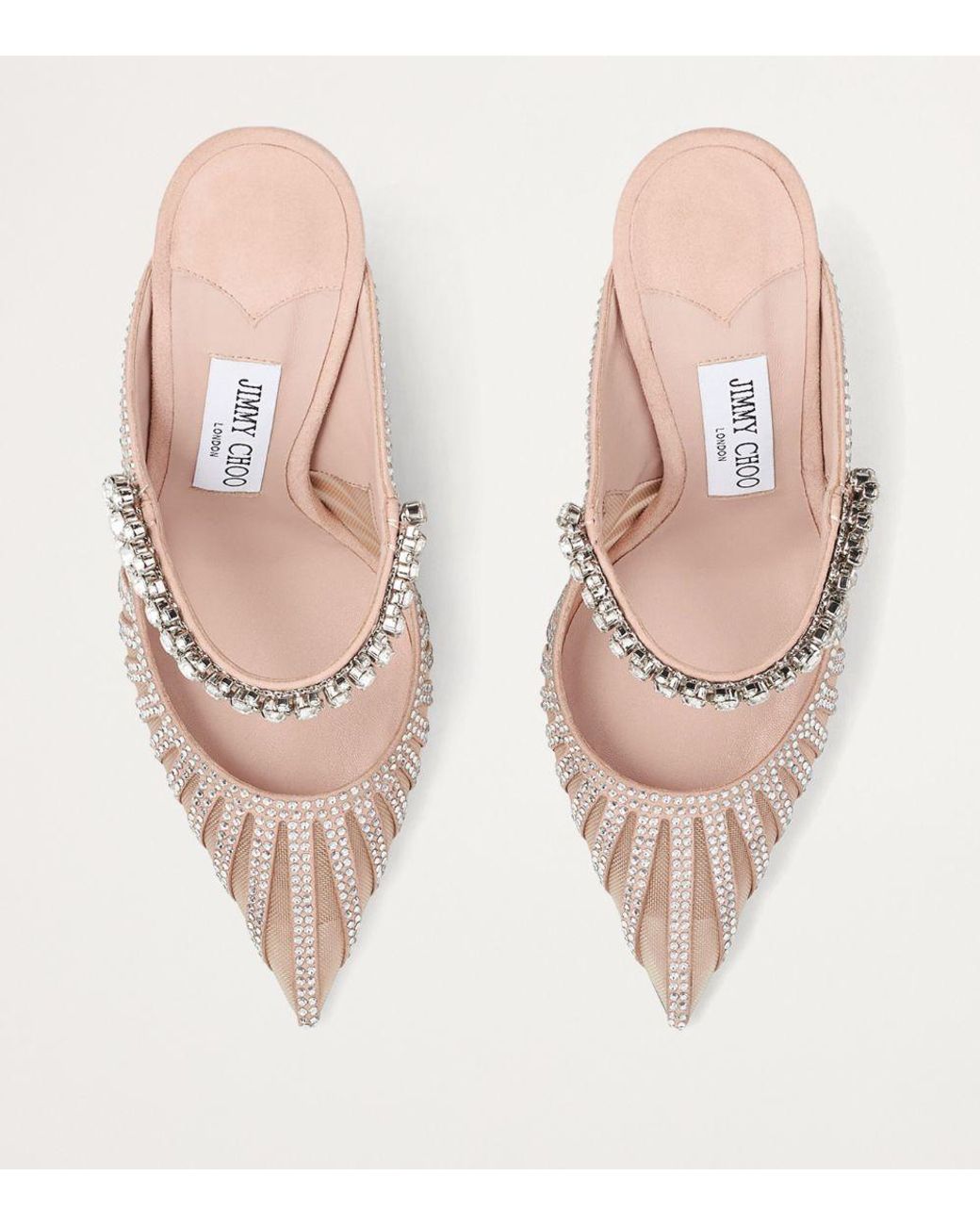 Jimmy Choo Bing 100 Embellished Mules in Pink | Lyst