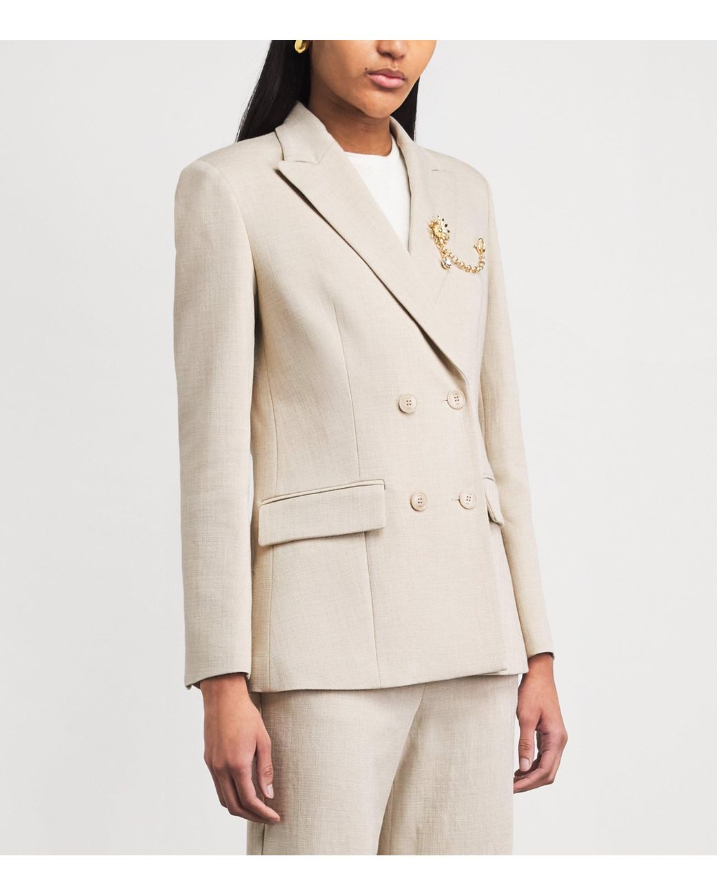 Maje Natural Double-Breasted Blazer