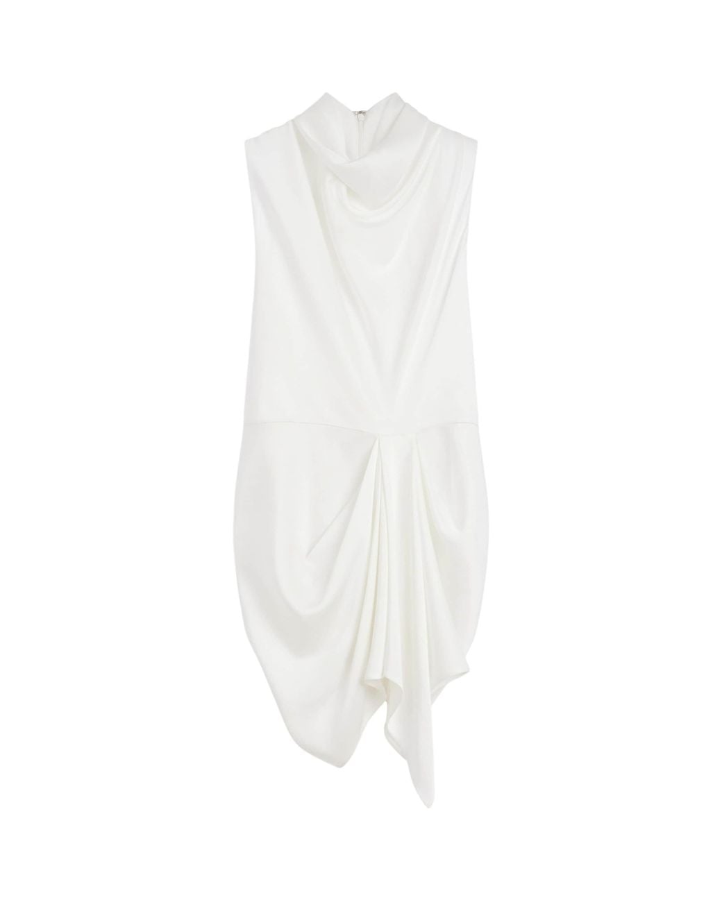 Givenchy White Draped Cowl-Neck Blouse