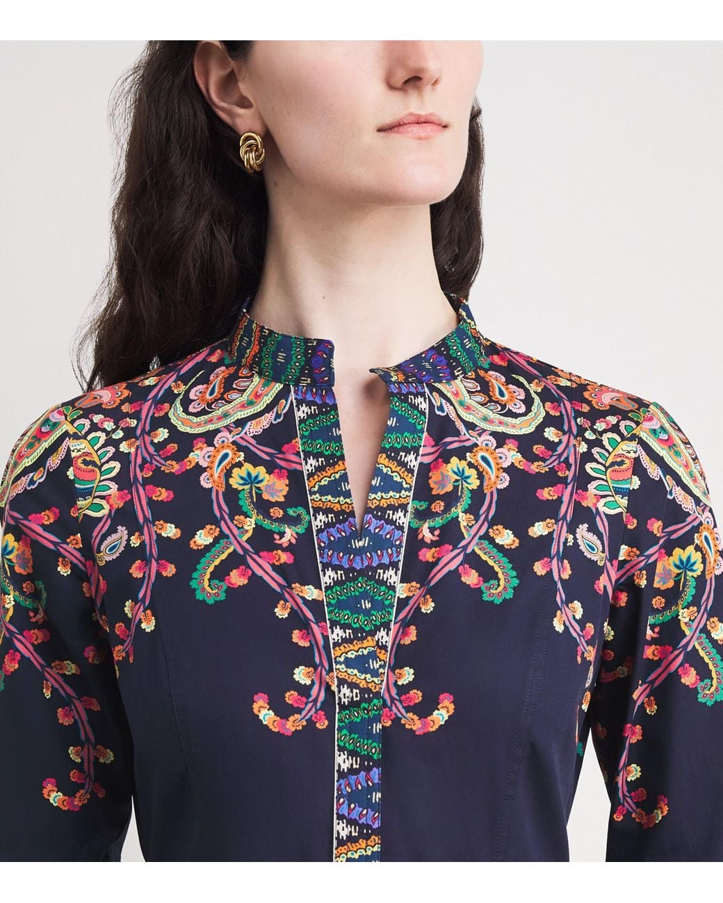 Etro Blue Cotton Paisley Maxi Dress