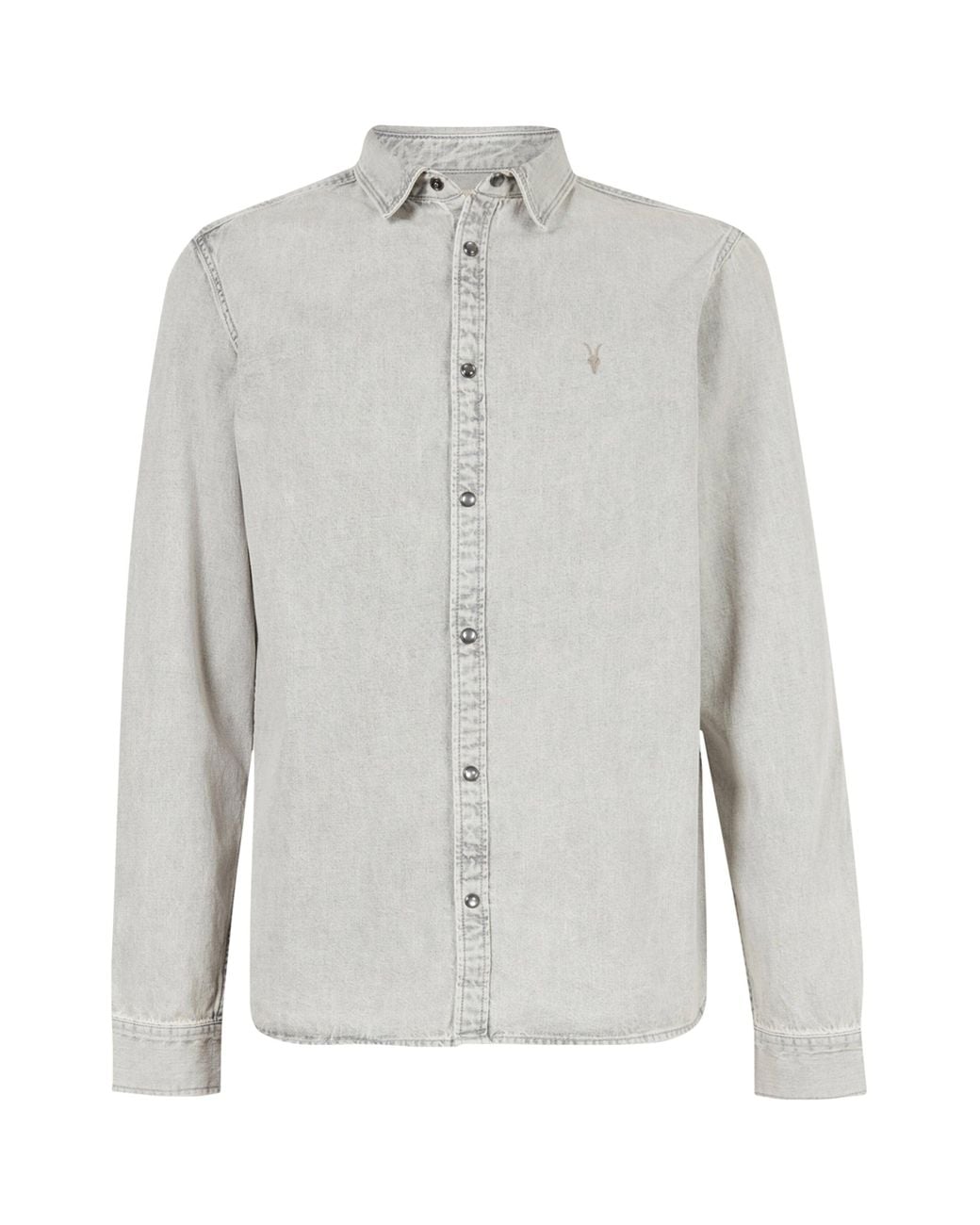 AllSaints Gray Denim Gleason Shirt for men