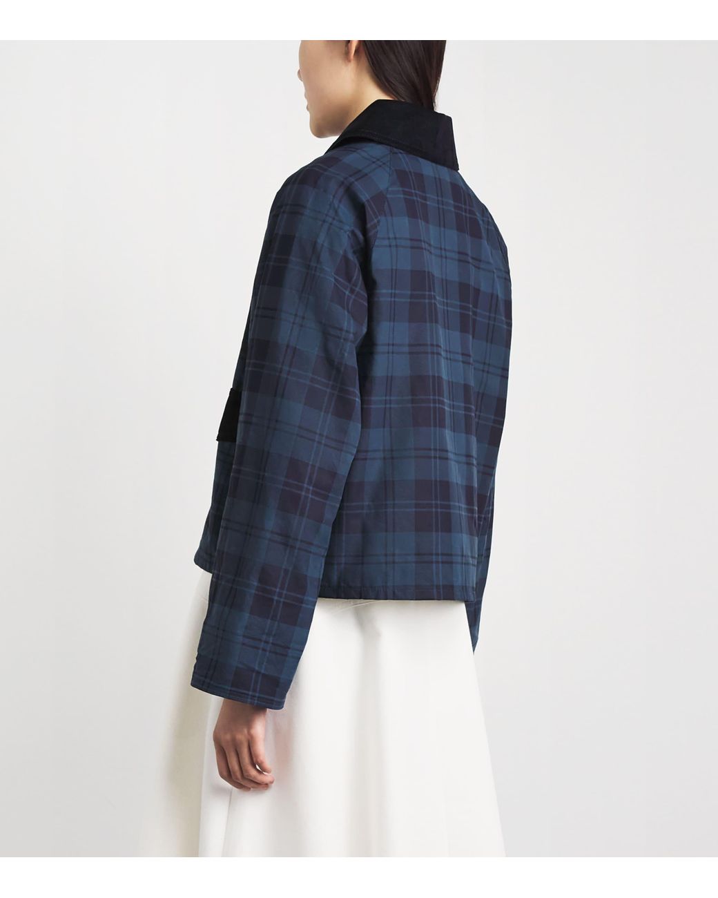Barbour Blue Cotton Check Baiton Jacket