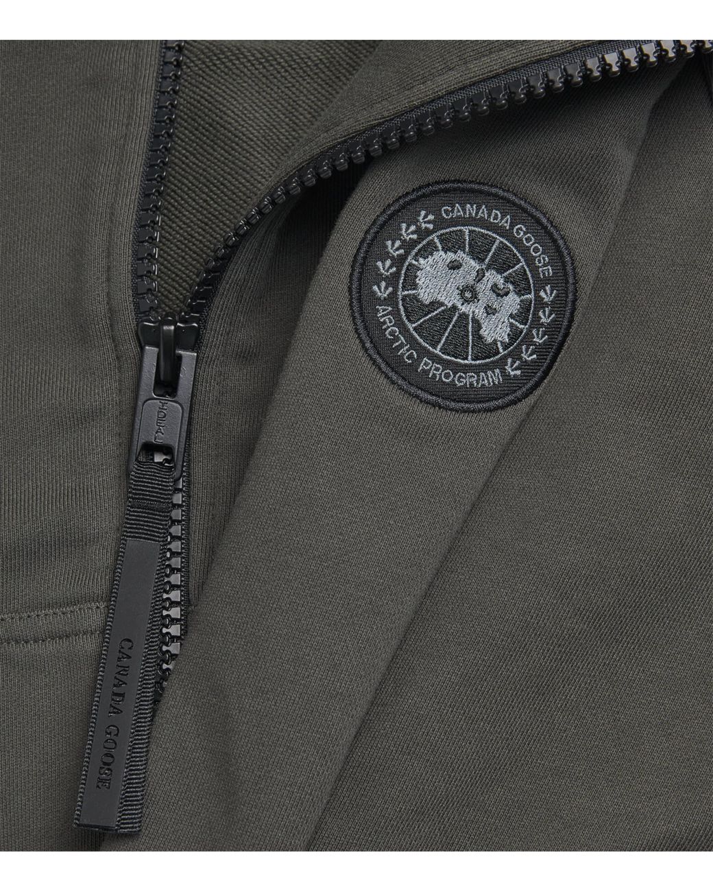 Canada Goose Gray Cotton Zip-Up Huron Hoodie for men