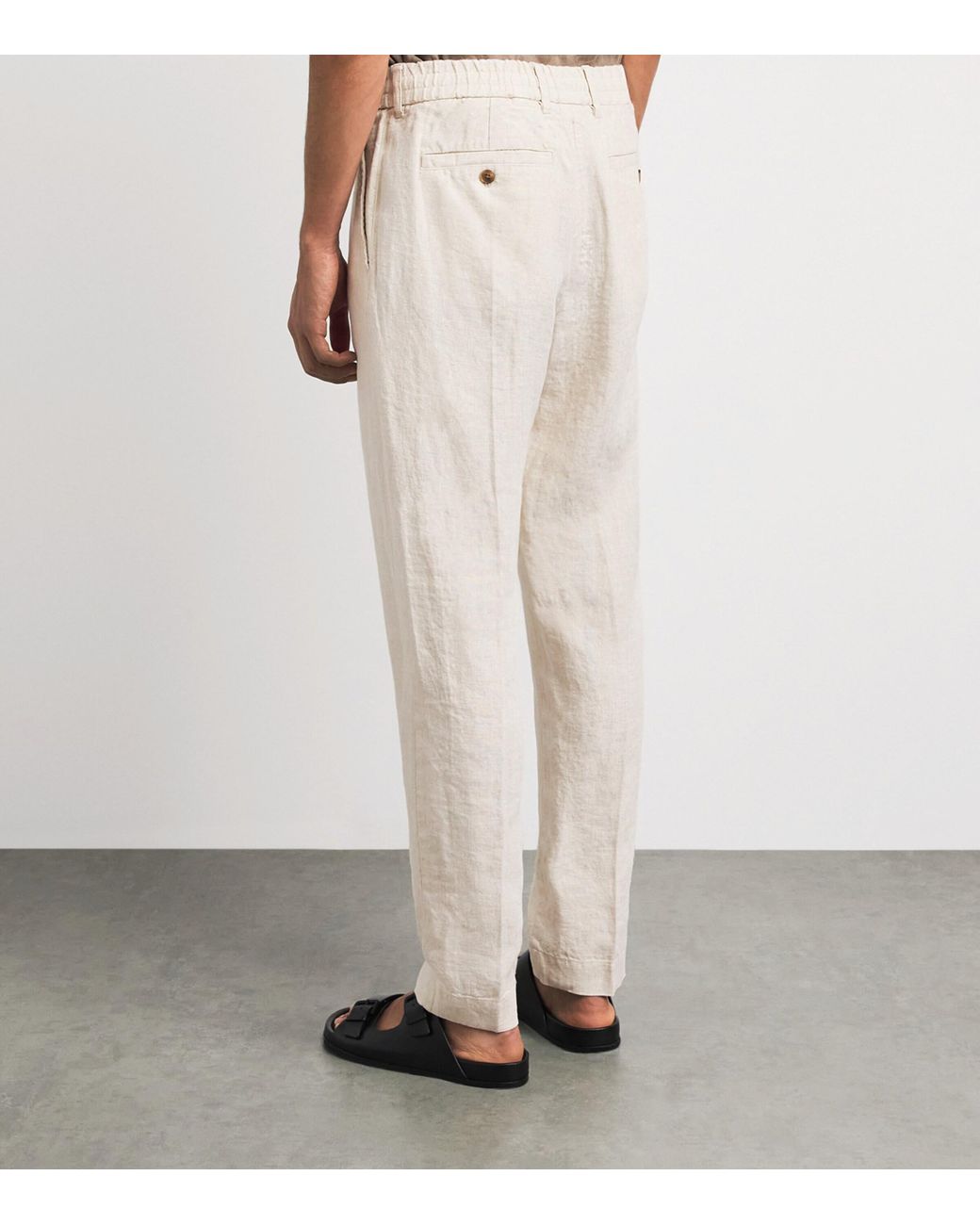 NN07 Natural Linen Billie Trousers for men