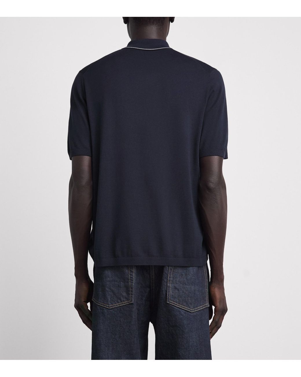 Rag & Bone Blue Silk-Cotton Short-Sleeve Conrad Shirt for men
