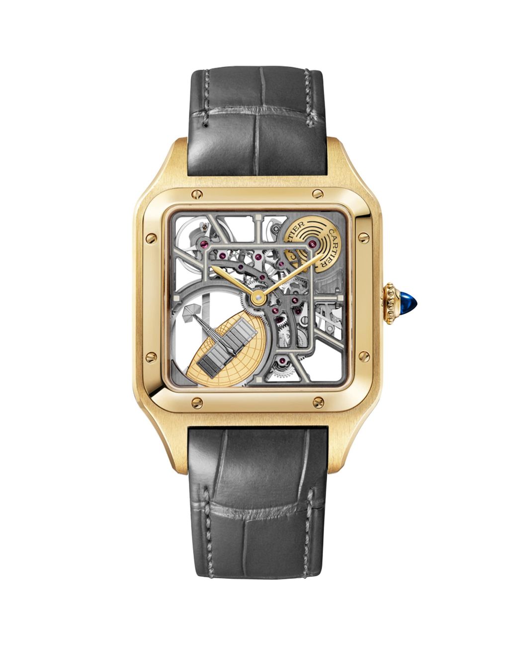 Cartier Metallic Large Santos-Dumont Skeleton Watch