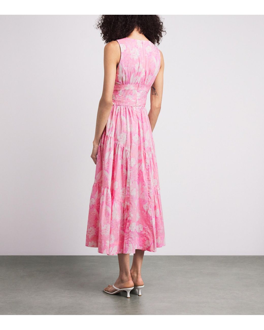 Cinq À Sept Pink Heirloom Petals Holt Midi Dress