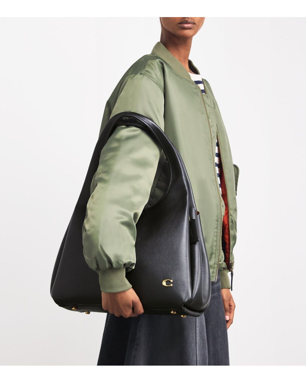 COACH Black Leather Lana Shoulder Bag