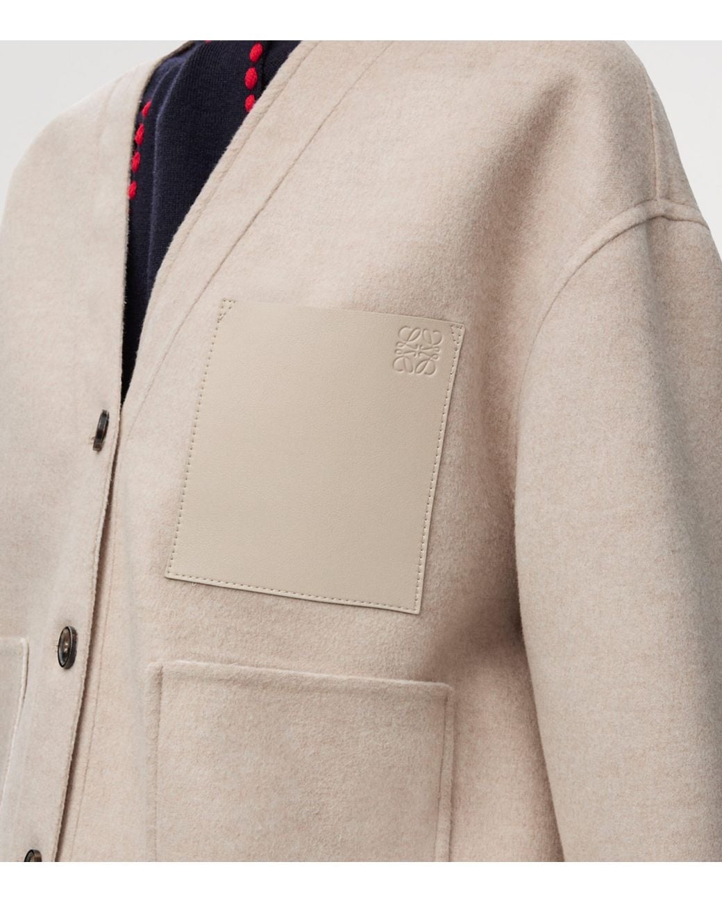 Loewe Natural Wool-Cashmere Anagram Cardigan