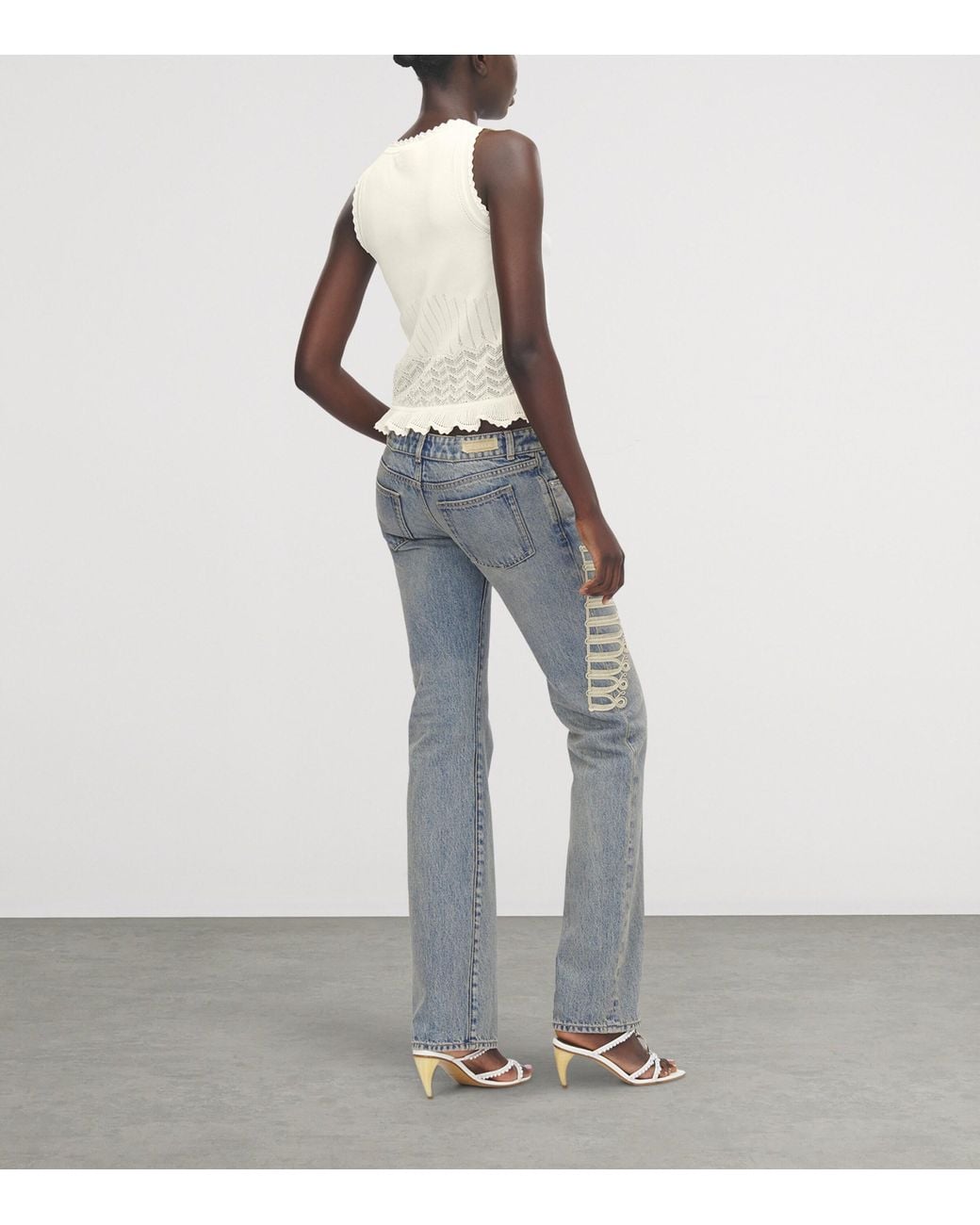 McQueen Natural Pointelle Tank Top