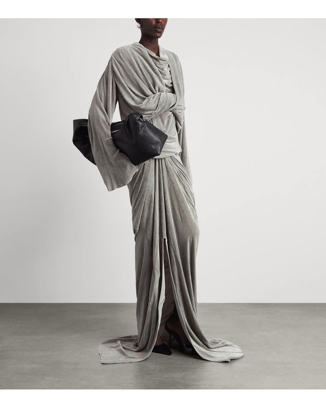 Rick Owens Gray Velvet Twist Tee