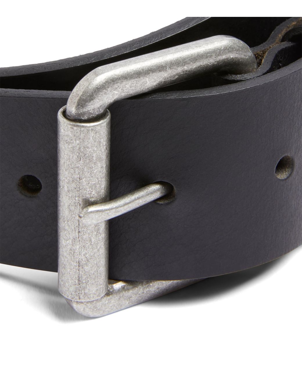 Barbour Black Leather Belt for men