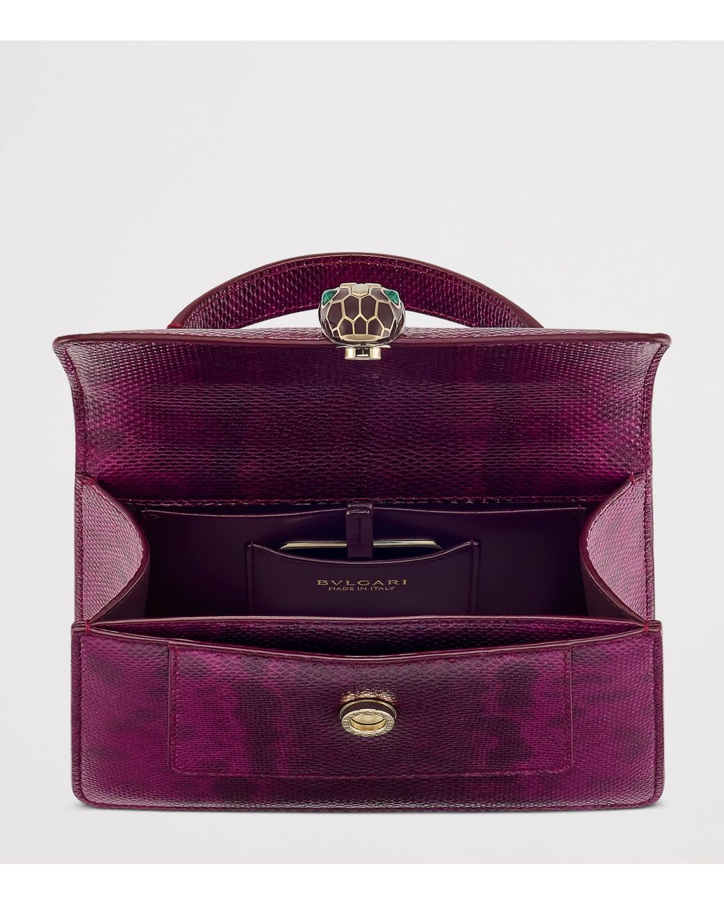 BVLGARI Purple Karung Leather Serpenti Forever Top-Handle Bag