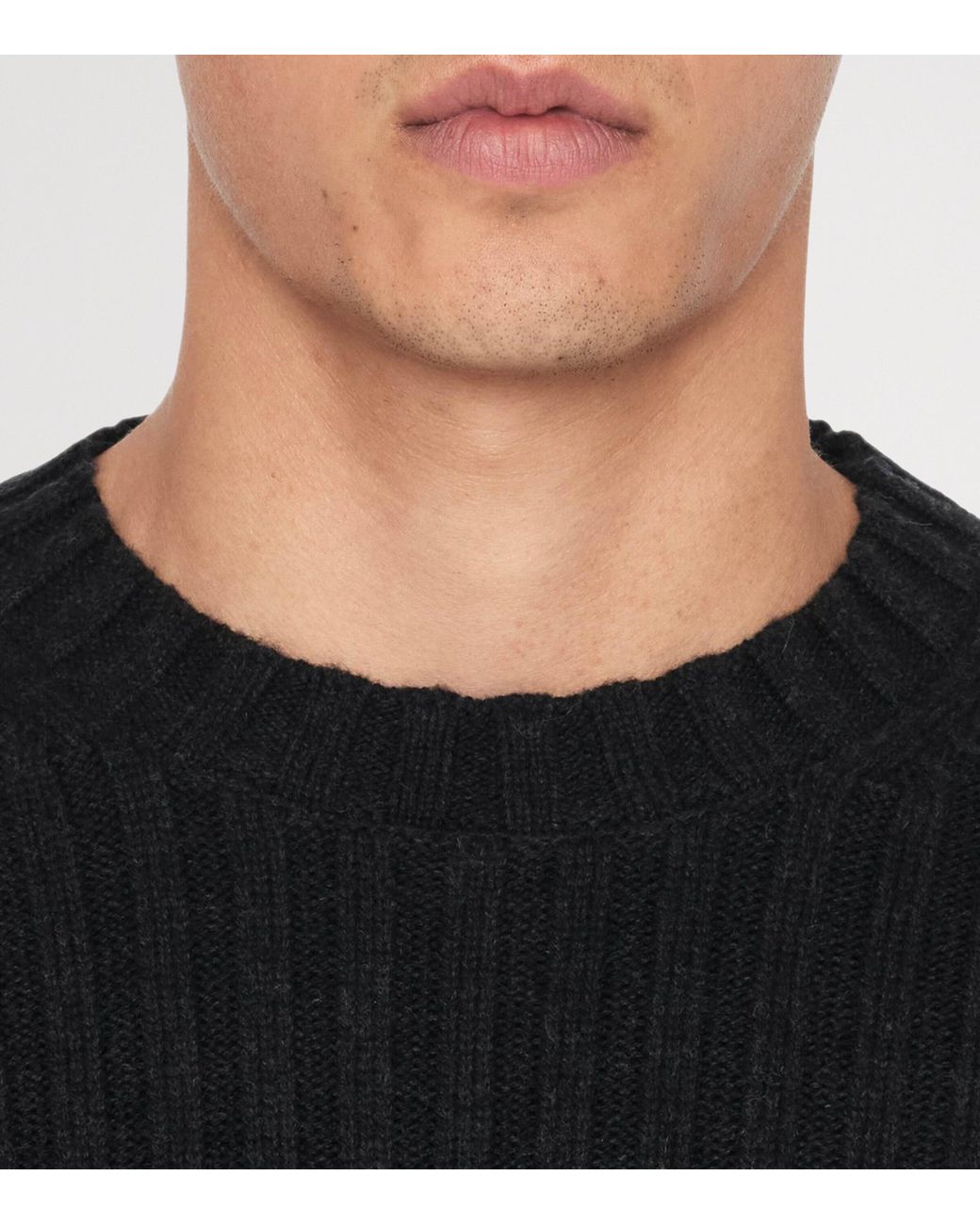 AllSaints Black Merino-Blend Liev Sweater for men