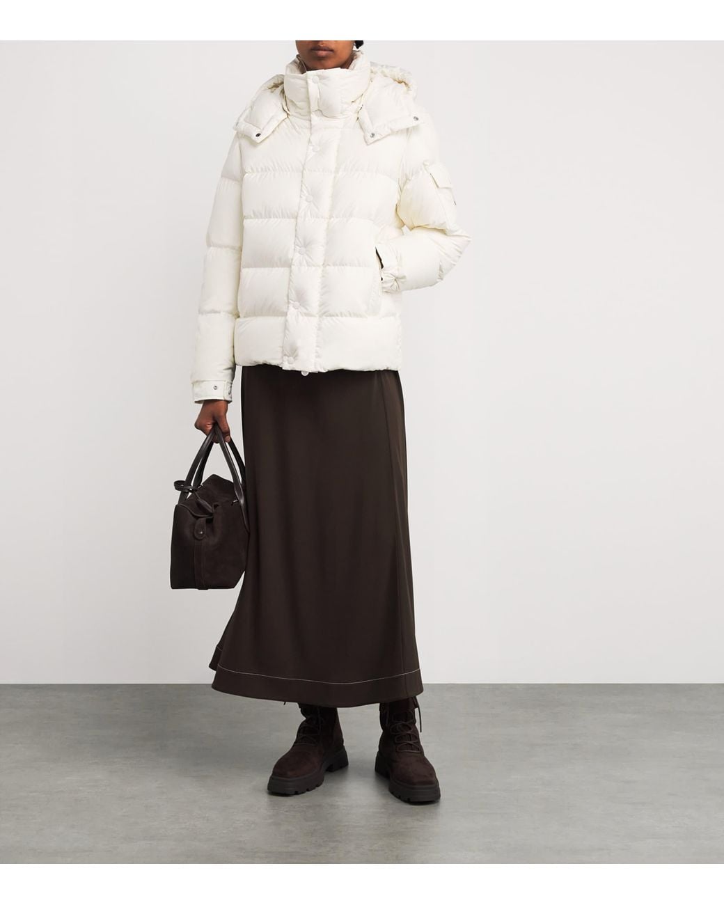 Moncler White Down Maya Puffer Jacket