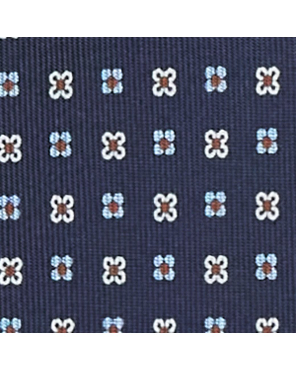E.MARINELLA Blue Silk Floral Tie for men