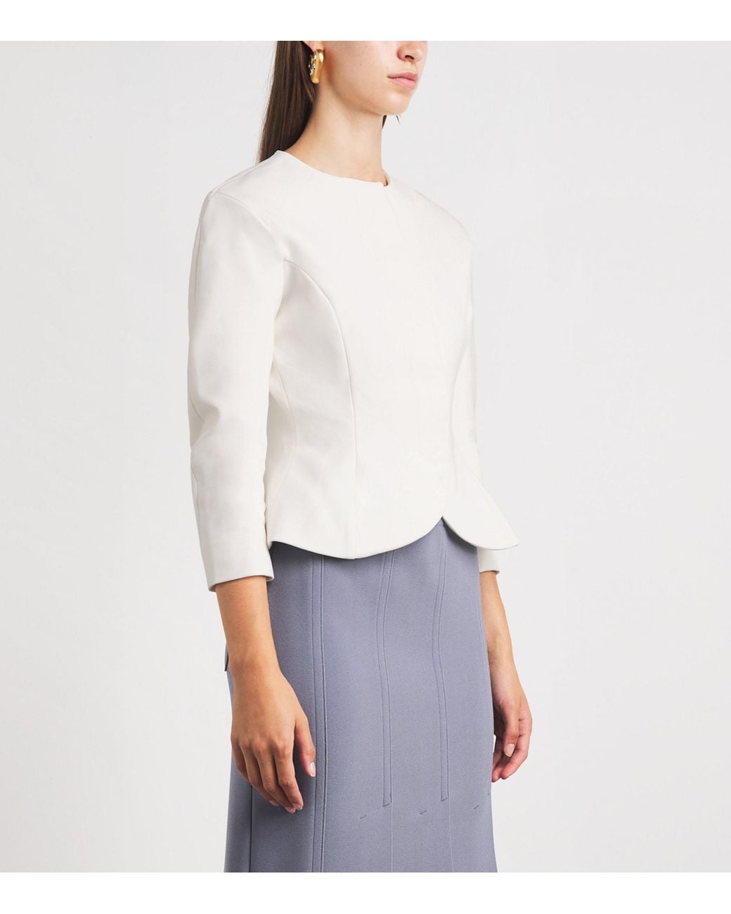 Jacquemus White Peplum-Effect Palmier Jacket