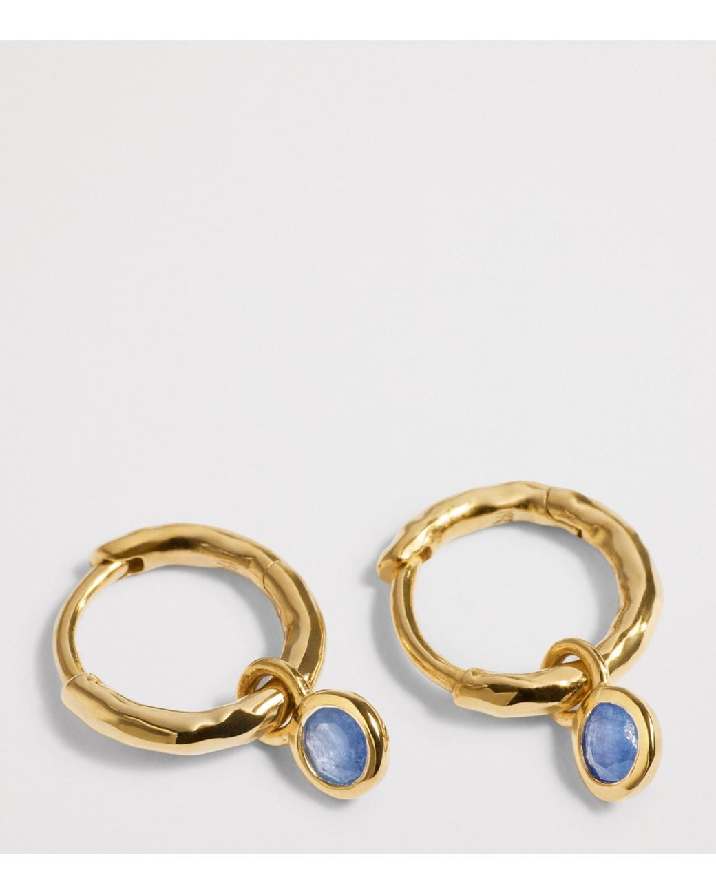 Monica Vinader Metallic Vermeil And Sapphire September Birthstone Huggie Earrings