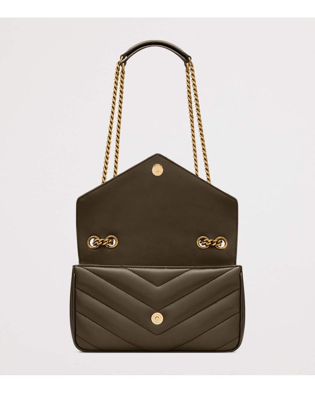 Saint Laurent Metallic Small Leather Loulou Shoulder Bag
