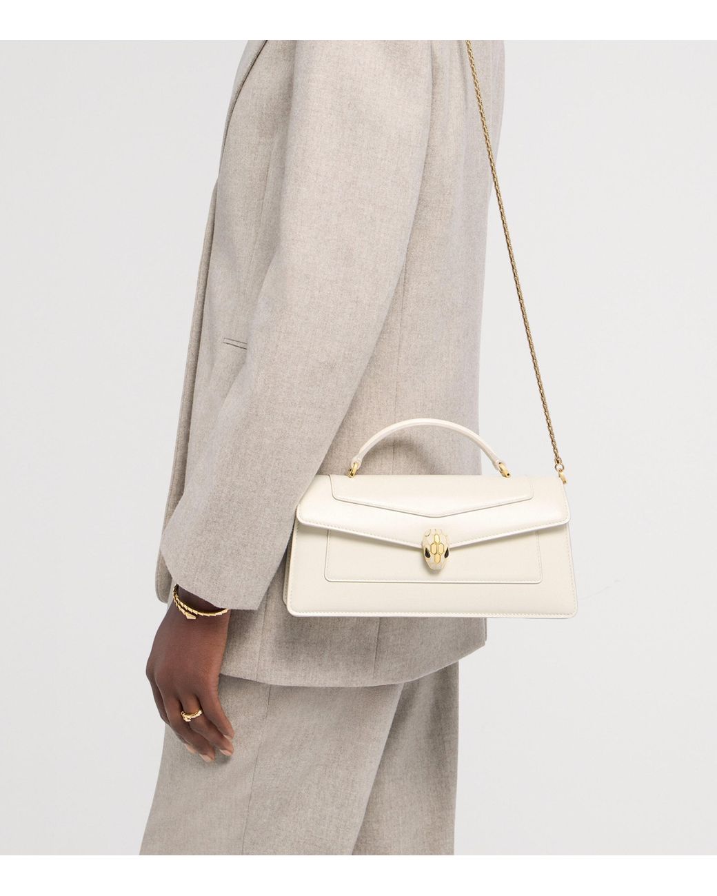 BVLGARI Natural Leather Serpenti Forever Elongated Top-Handle Bag
