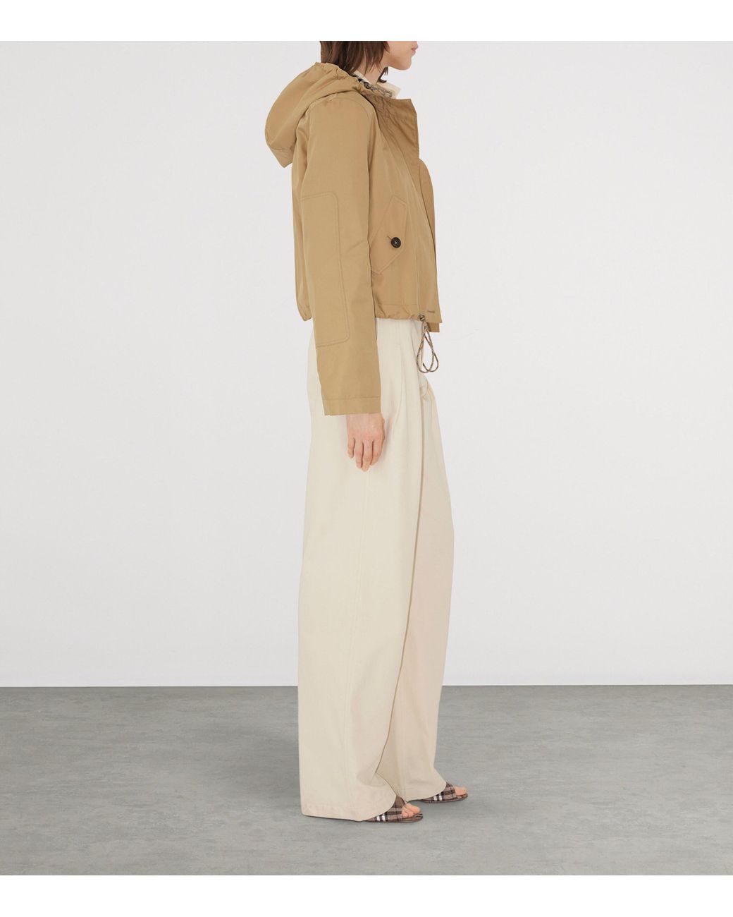 Burberry Natural Gabardine Cropped Parka
