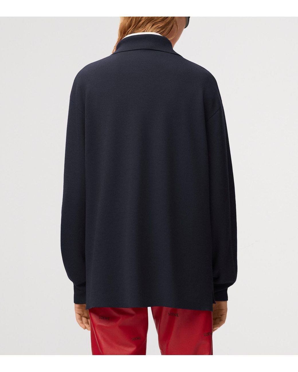 Loewe Blue Cashmere-Silk Polo Sweater