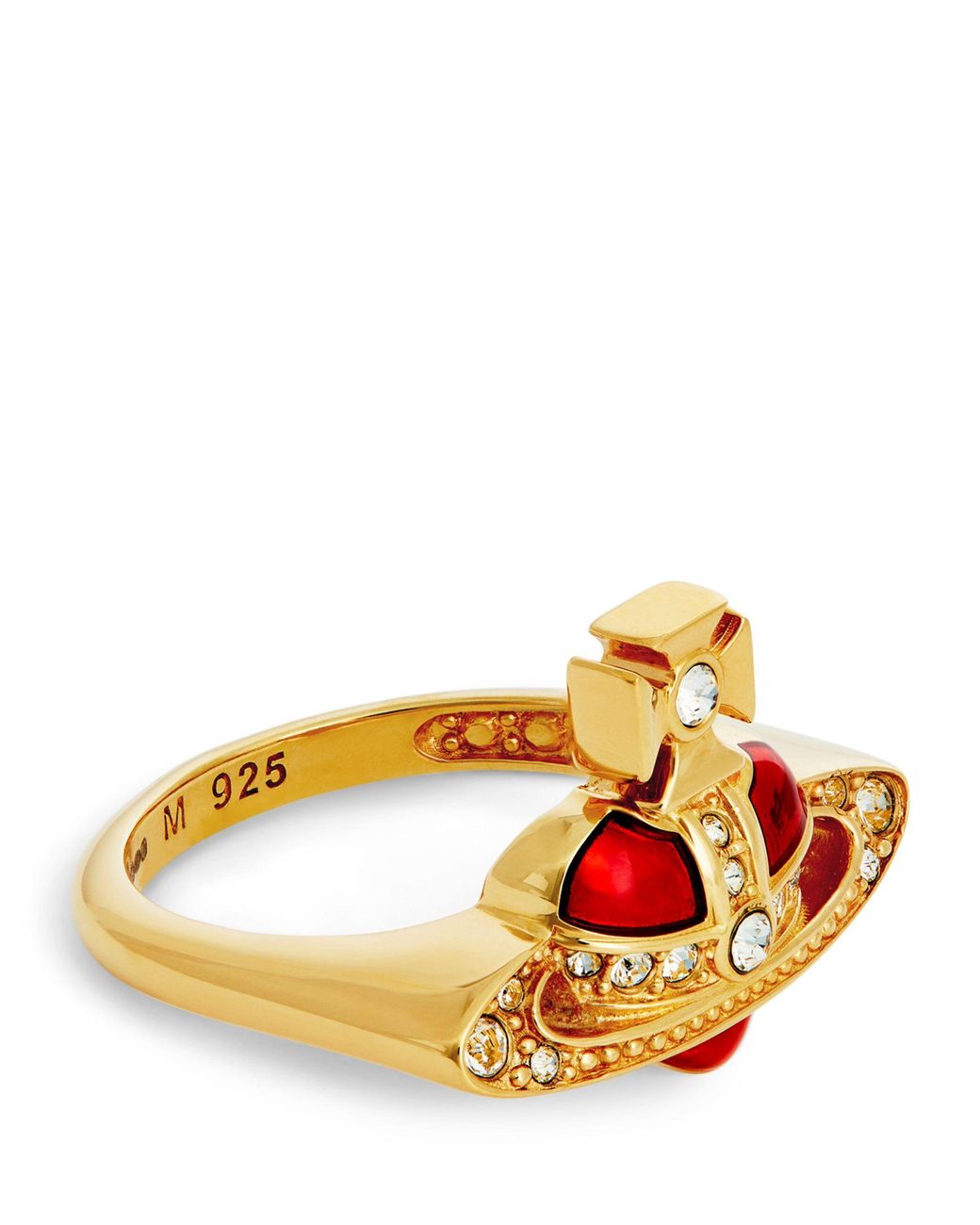 Vivienne Westwood New Diamante Heart Ring in Metallic for