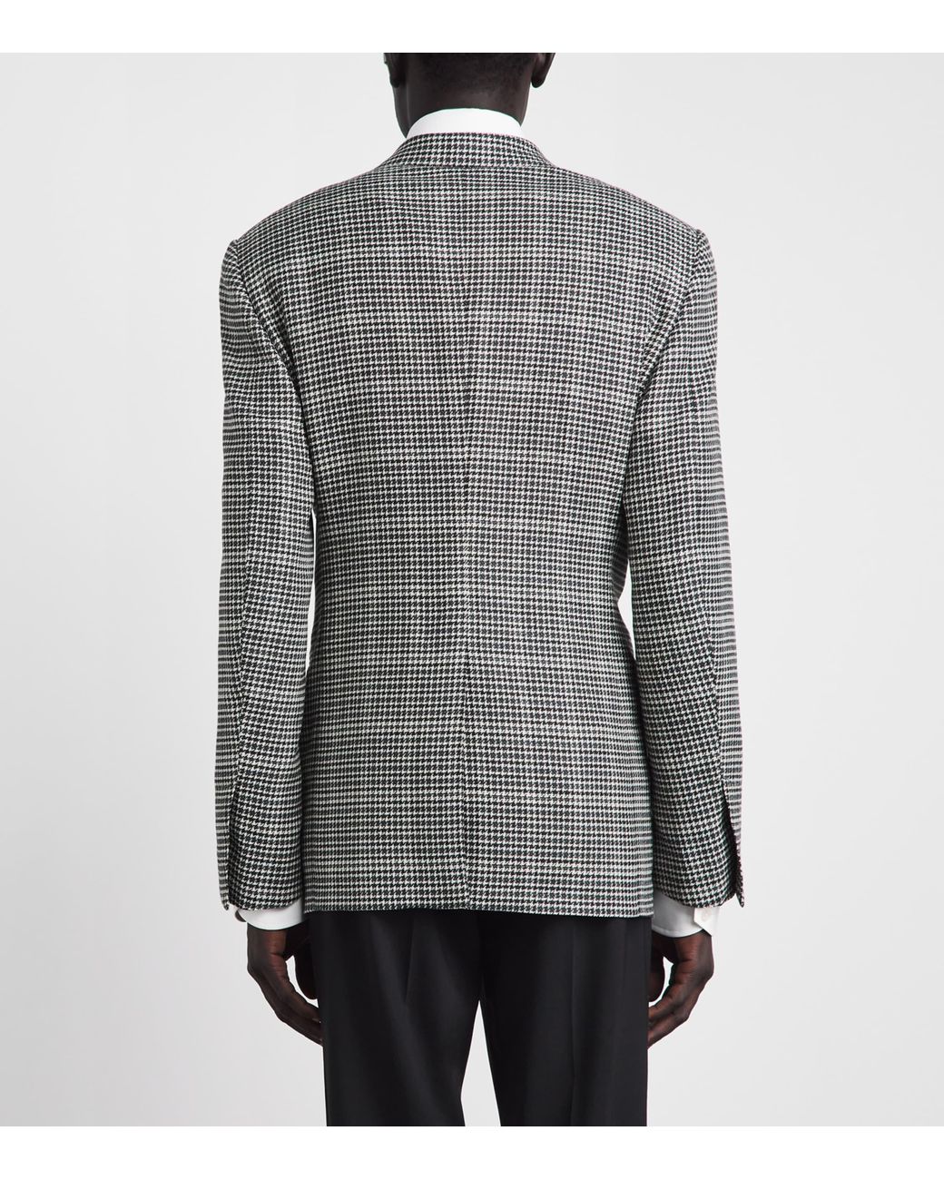 Tom Ford Gray Wool-Blend Houndstooth Shelton Blazer for men