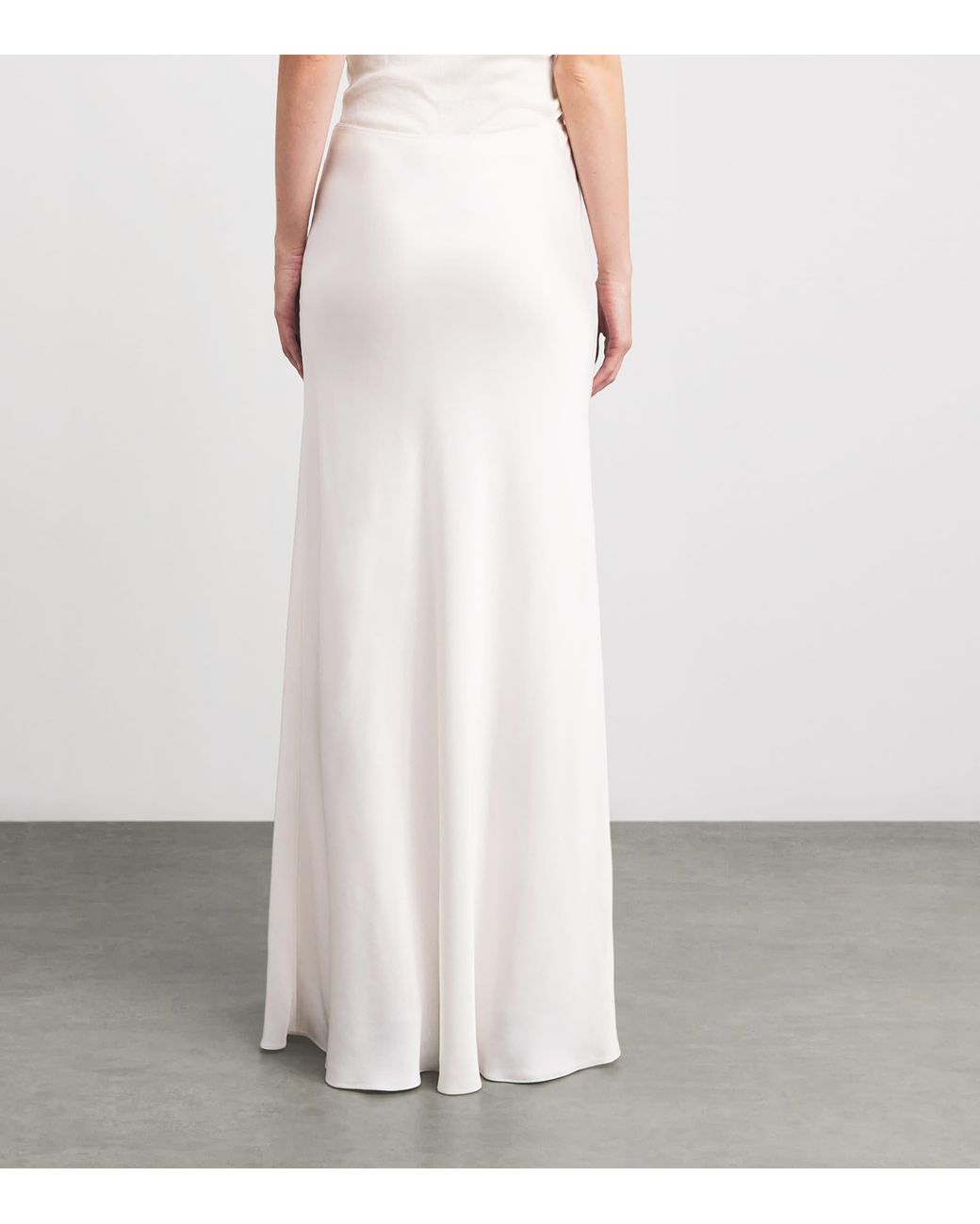 Fabiana Filippi White Satin Enver Maxi Skirt