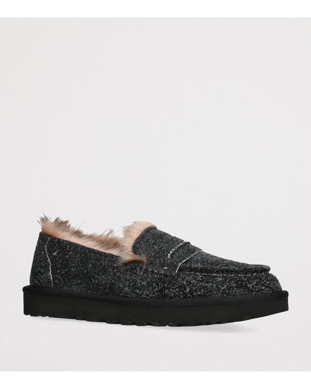 Ugg Black Textured Suede Ellis Loafers