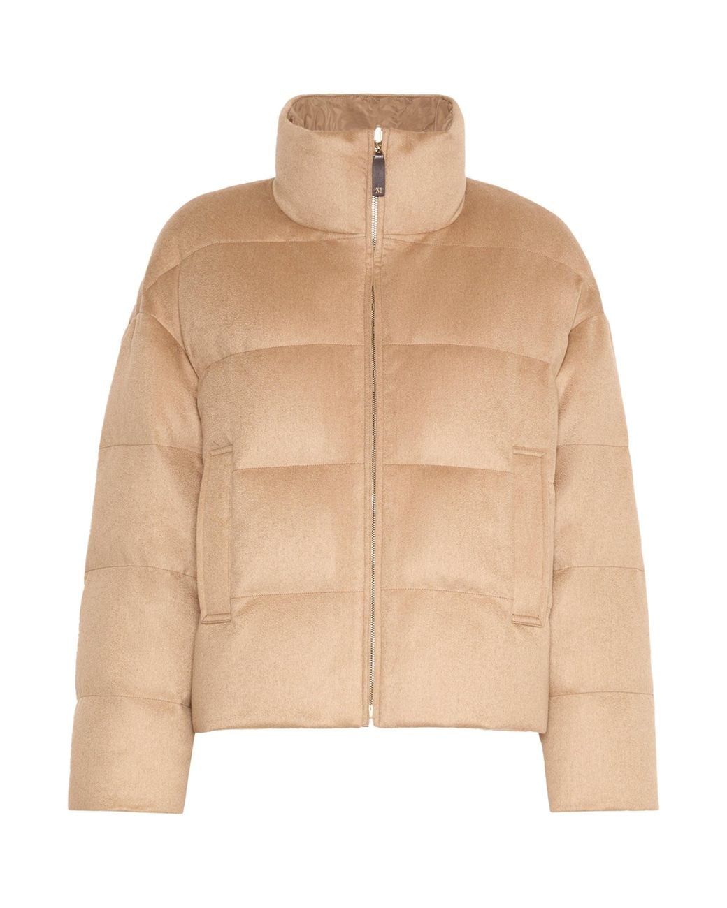 Max Mara Natural Camel Wool Down-Filled Jacket