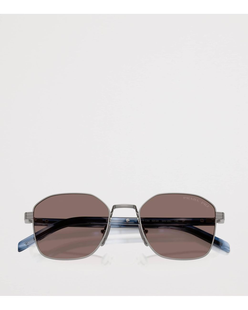 Prada Brown Metal Geometric Sunglasses for men