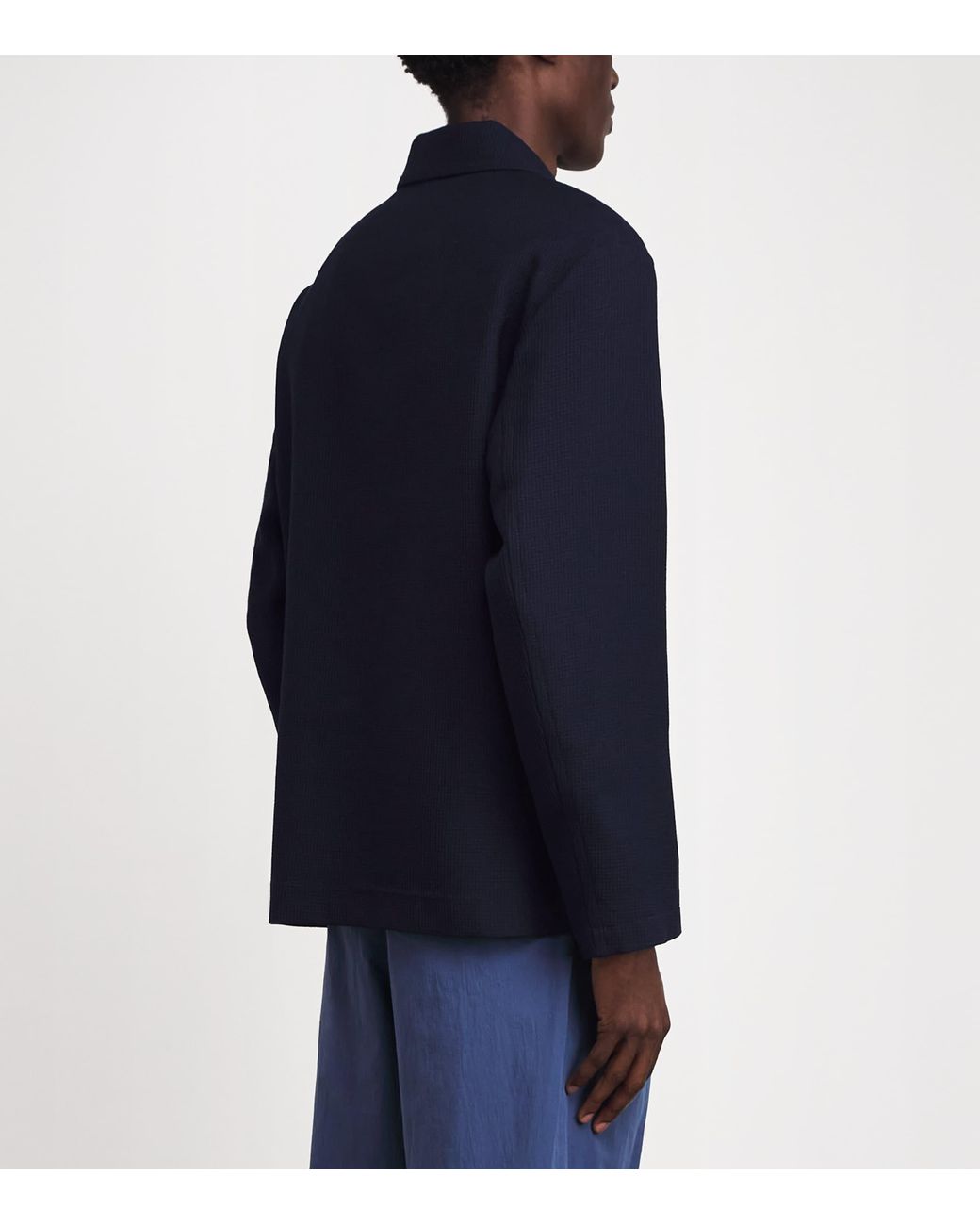 Sandro Blue Wool Worker Overshirt for men