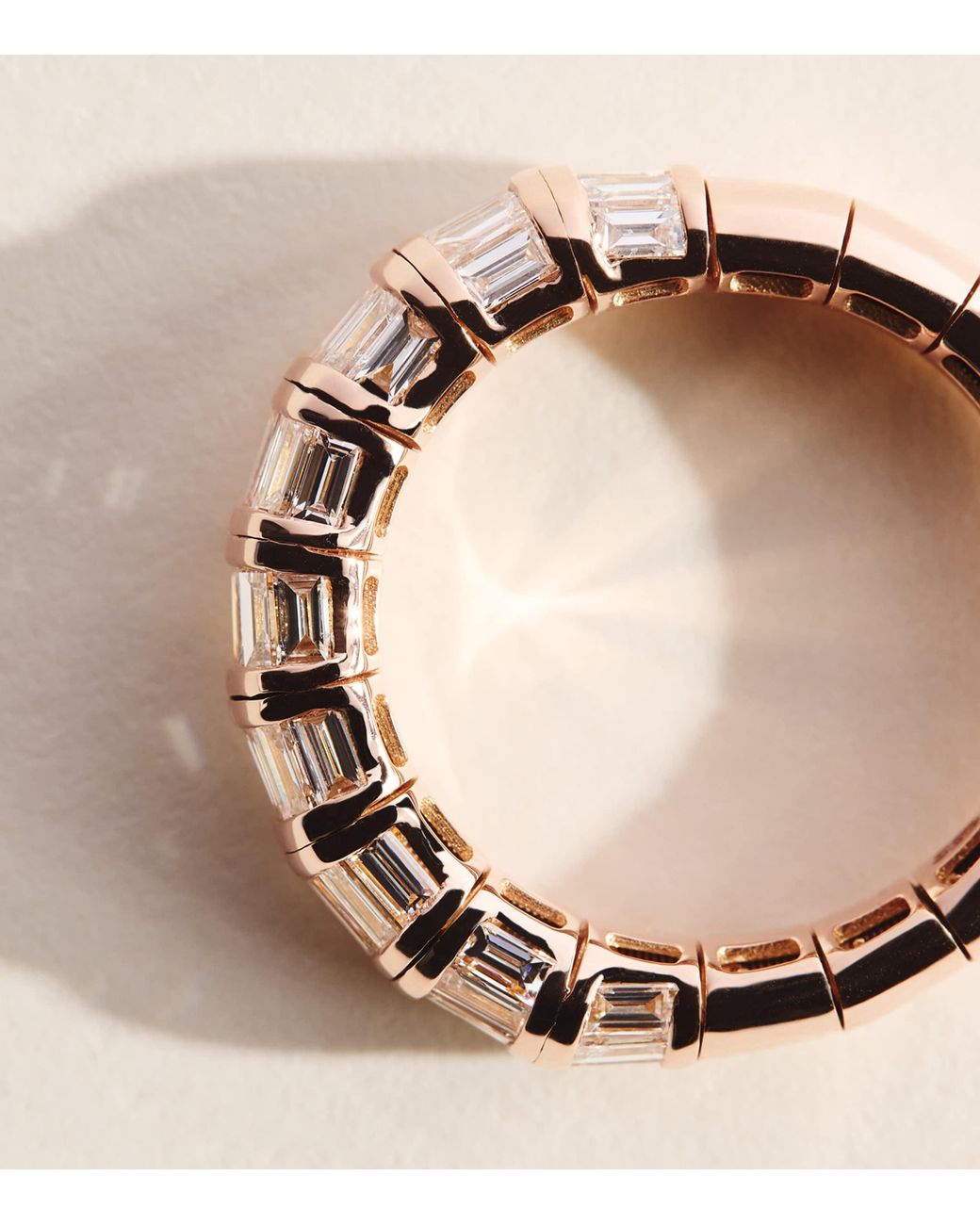 SHAY Natural Rose And Diamond Baguette Ring