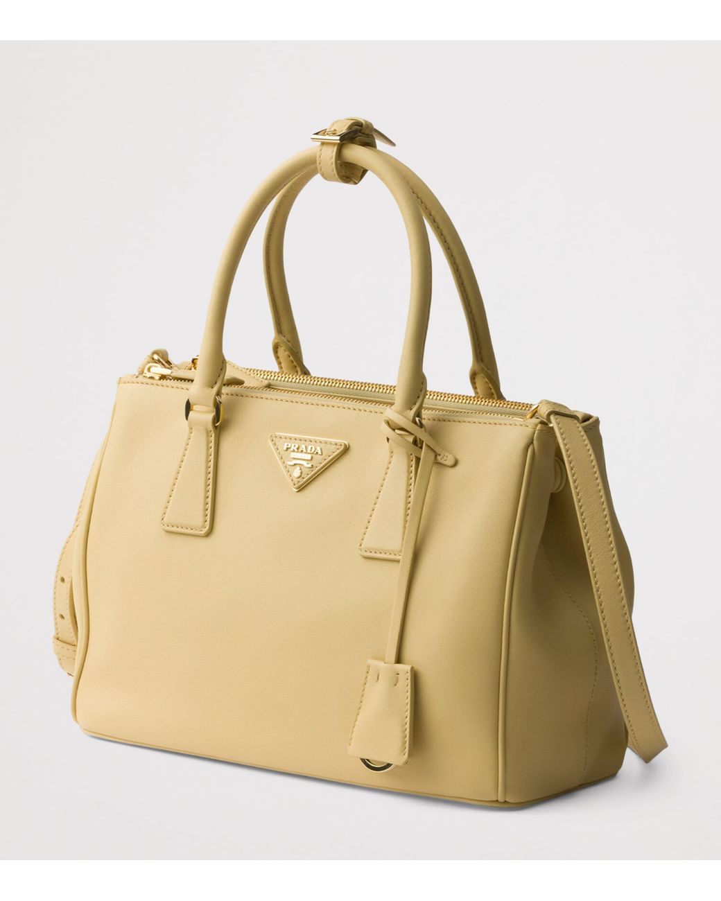 Prada Natural Medium Leather Galleria Top-Handle Bag