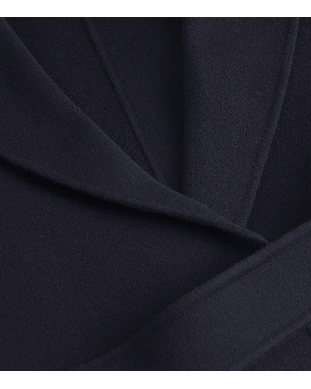 Max Mara Blue Virgin Wool Midi Wrap Coat