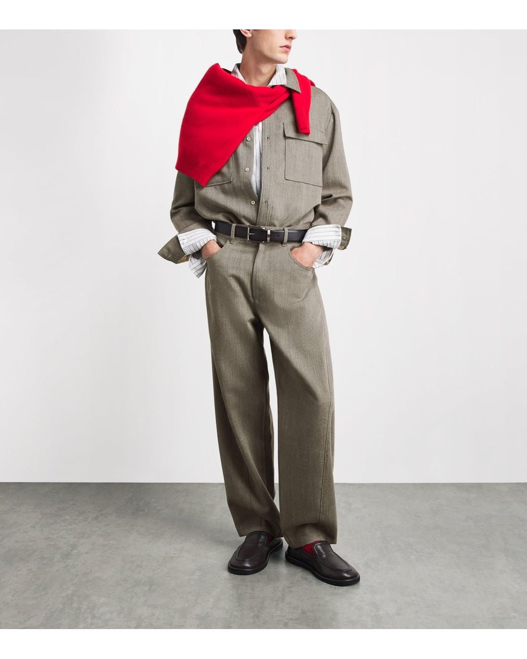 Séfr Gray Wool Nasedo Twisted Trousers for men