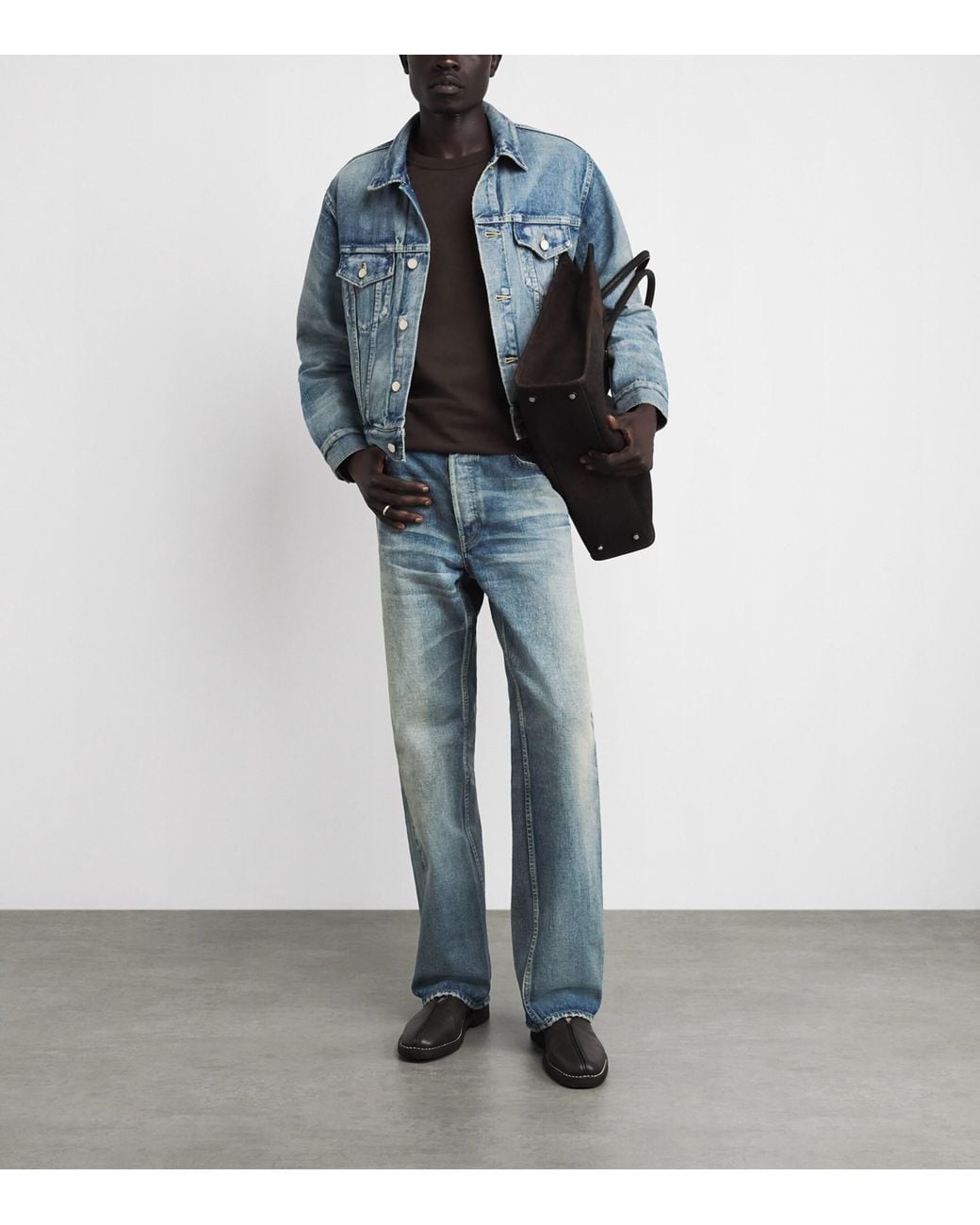 Fear Of God Blue Faded Straight Jeans for men