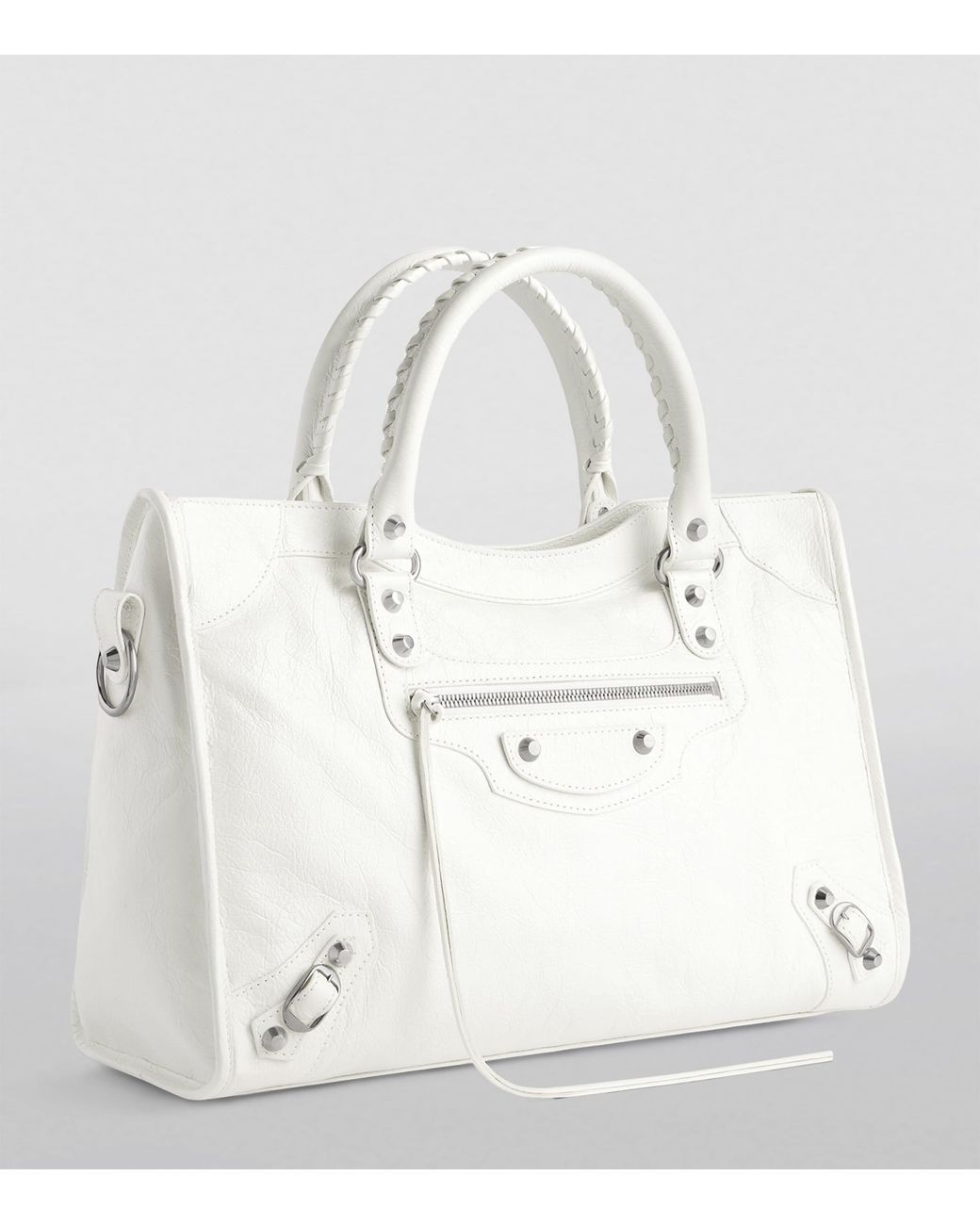 Balenciaga White Medium Leather Le City Top-Handle Bag