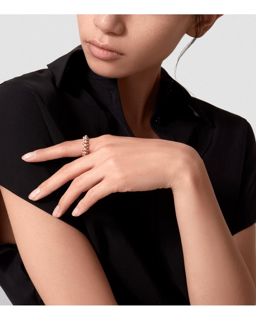 Cartier Pink And Diamond Clash De Ring