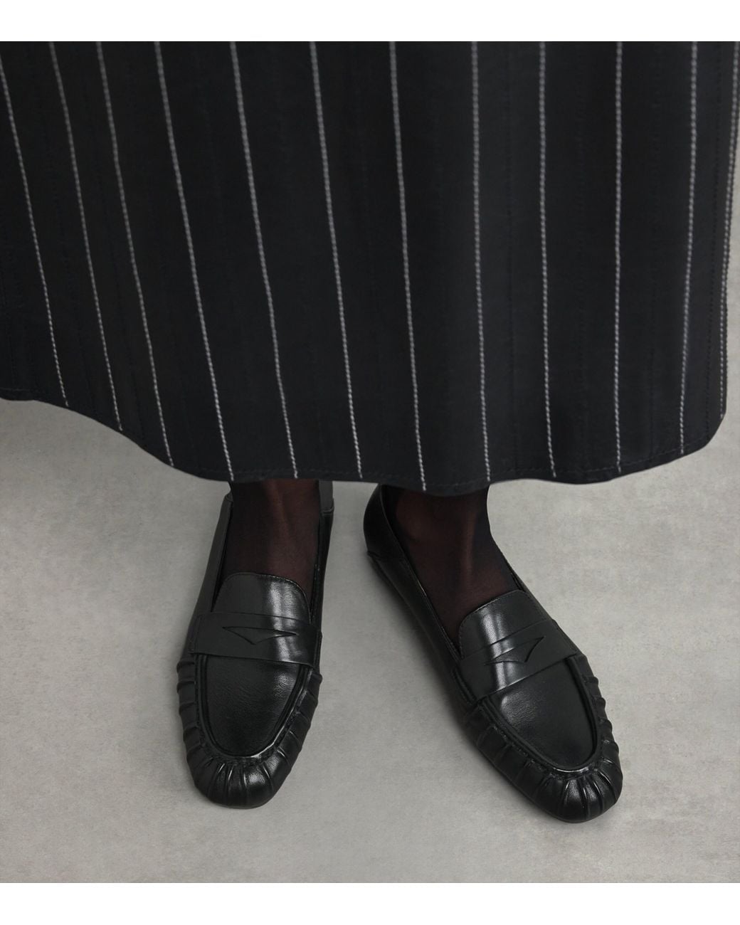 Stuart Weitzman Black Leather Brooks Loafers