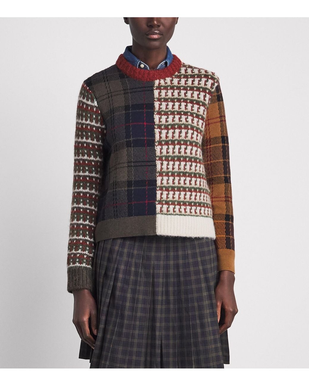 Barbour Black Patchwork Tartan Ashford Sweater