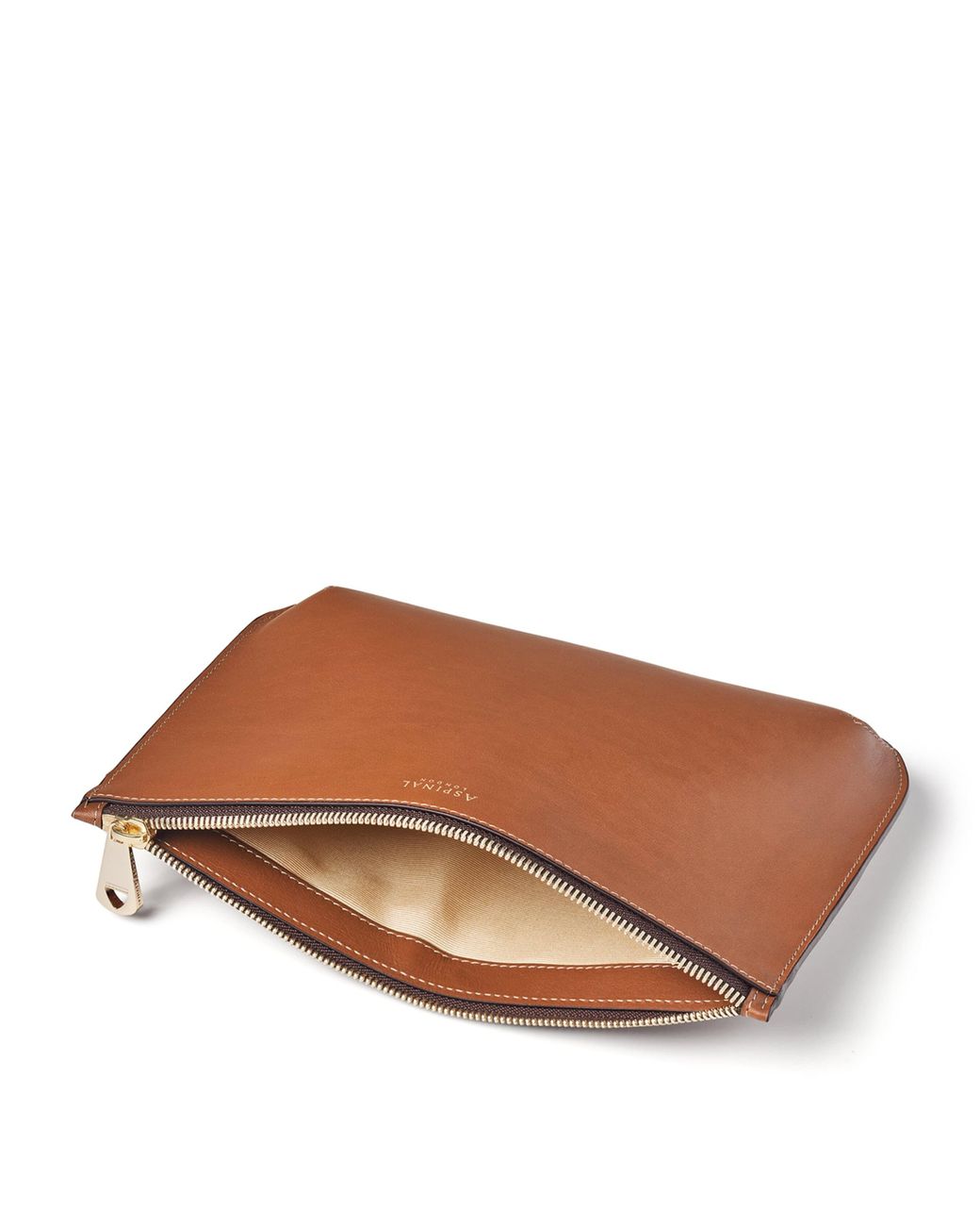 Aspinal Brown Large Leather Ella Pouch
