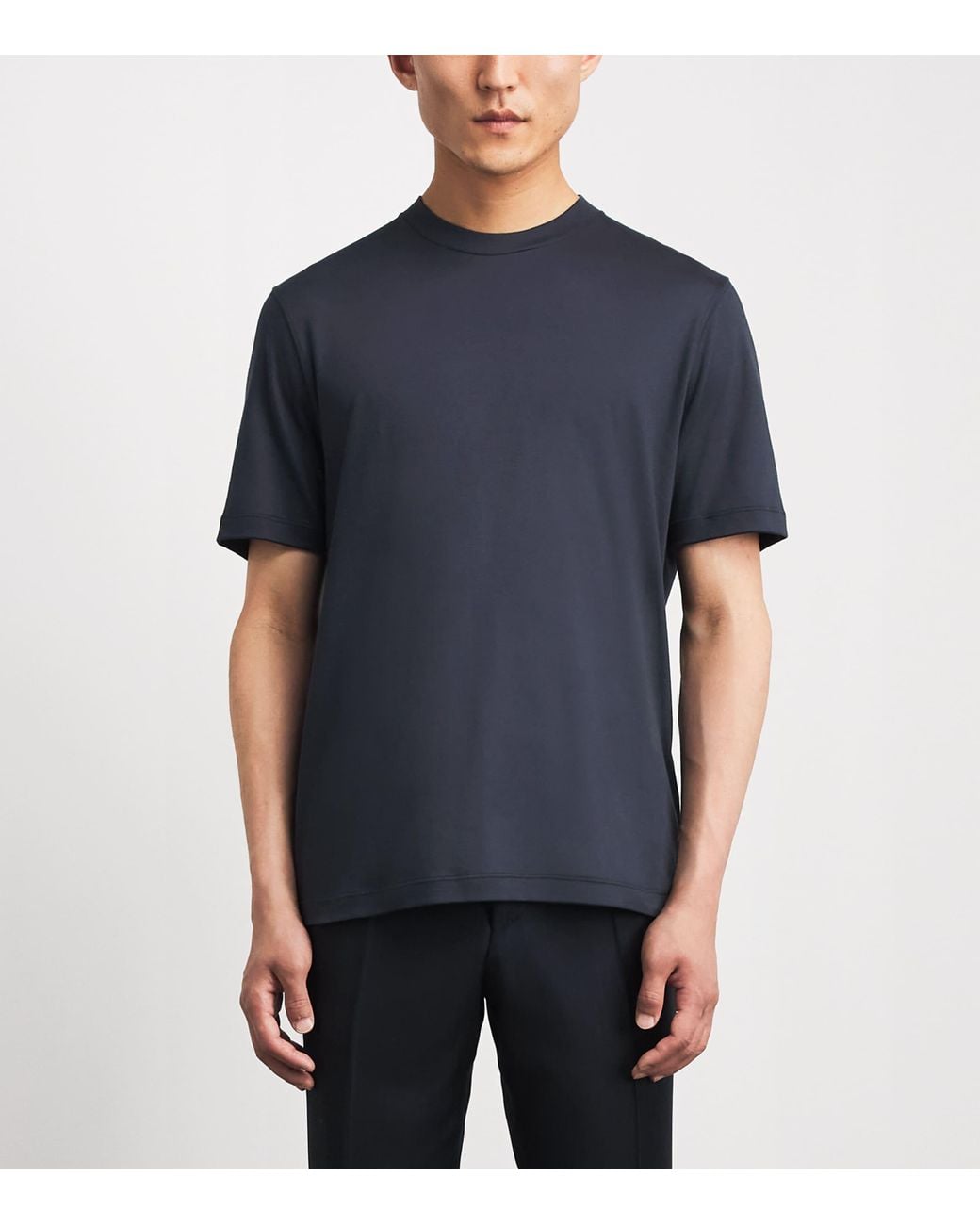 Canali Blue Cotton T-Shirt for men