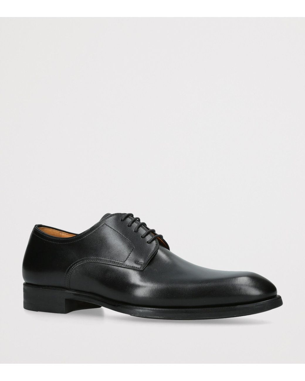 Magnanni Shoes Black Leather Derby Shoes for men