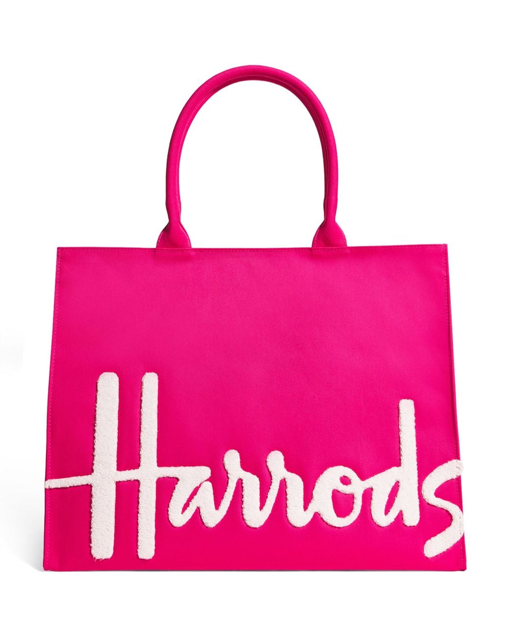 Harrods Pink Large Cotton Logo Tote Bag