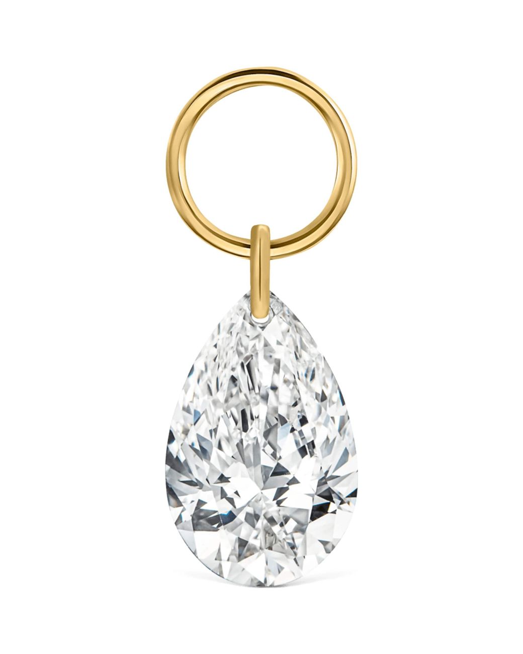 Maria Tash Metallic And Diamond Pear Charm