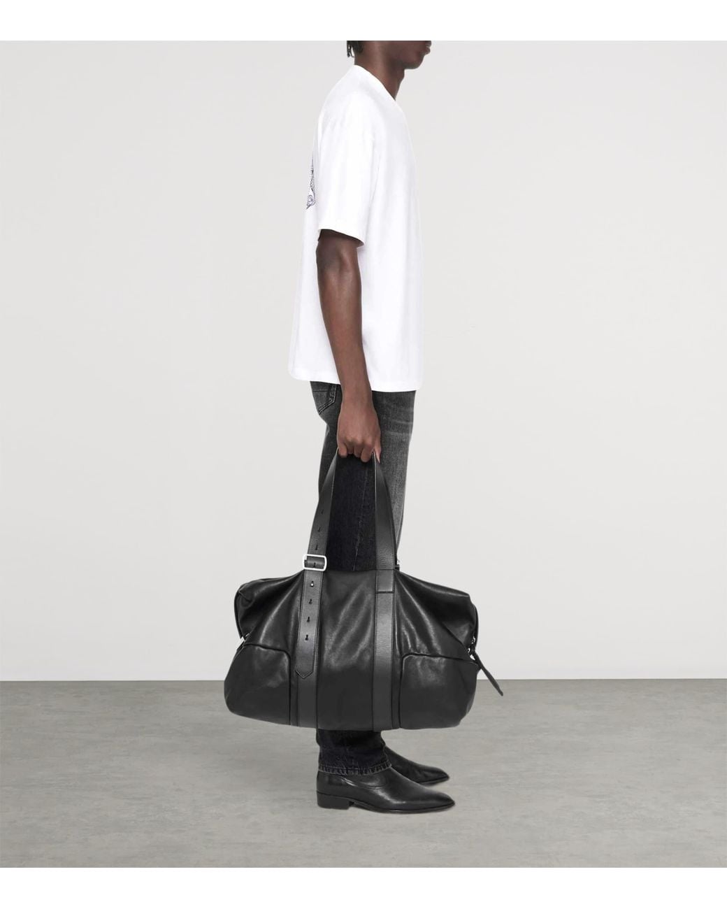 AllSaints White Organic Cotton Battles T-Shirt for men