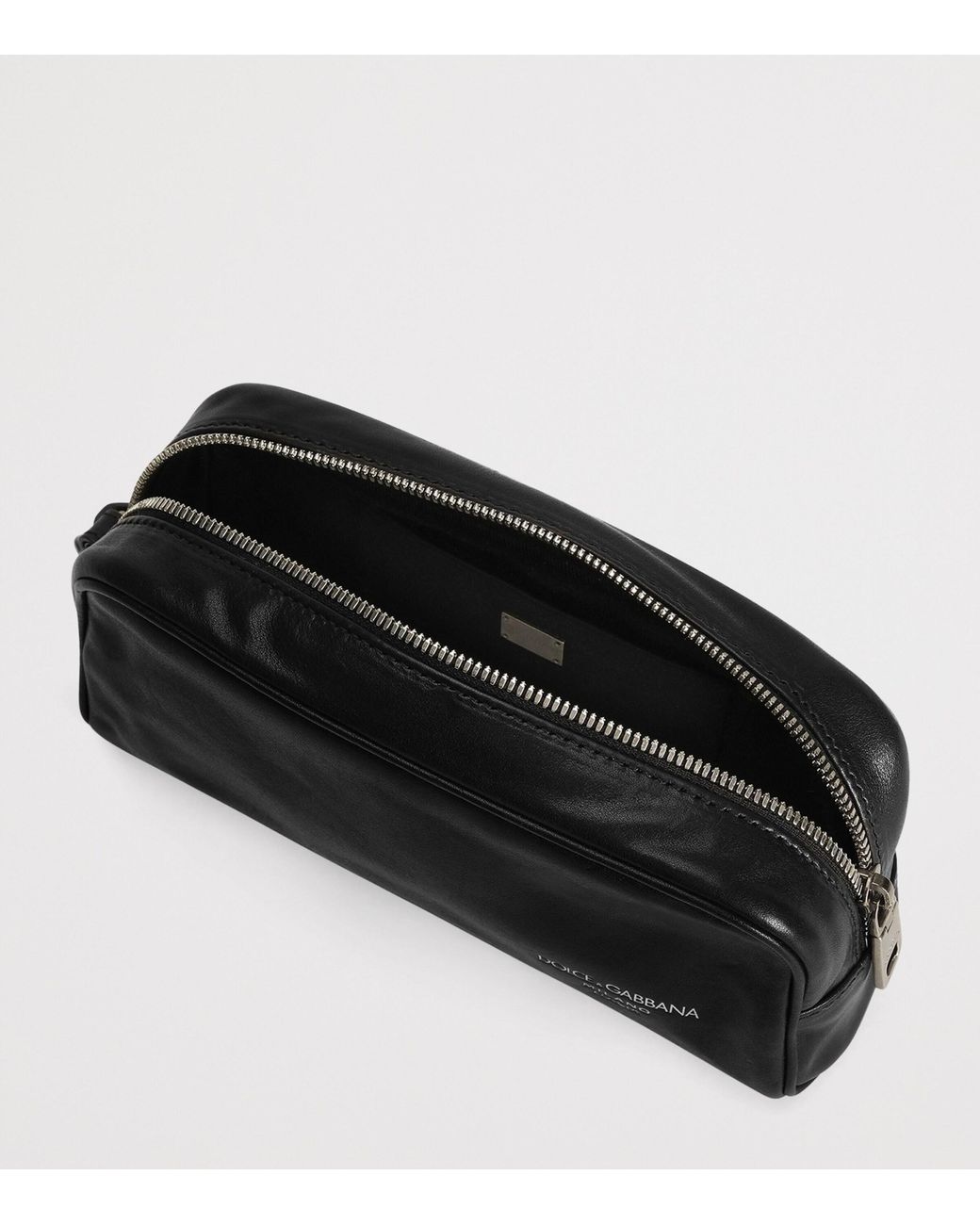 Dolce & Gabbana Black Leather Logo Pouch for men
