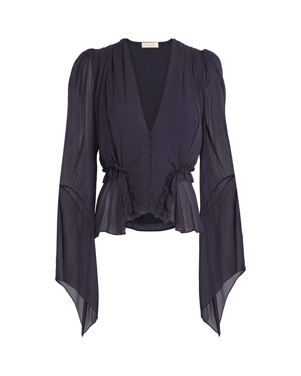 De La Vali Blue Flared Sybil Blouse